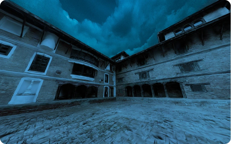 3D scene edited with night lighting using Captures Studio